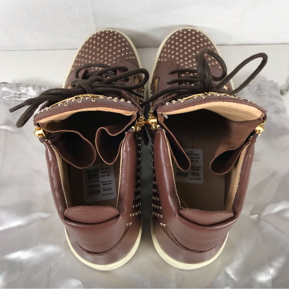 NEW Giuseppe Zanotti Brown Eyelet Sneaker Shoes Size EU 45= 12 (US) - Picture 6 of 12